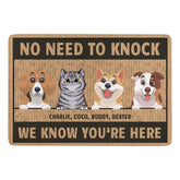 We Know You're Here, Dogs And Cats - Personalized Decorative Mat - Lovscape